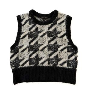 Rag & Bone Sweater Vest Womens XL Houndstooth Wool Alpaca Blend Old Money